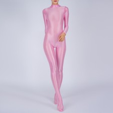 Womens Turtleneck Bodysuit Long Sleeve Jumpsuit Body Shapewear Unitard Leotard