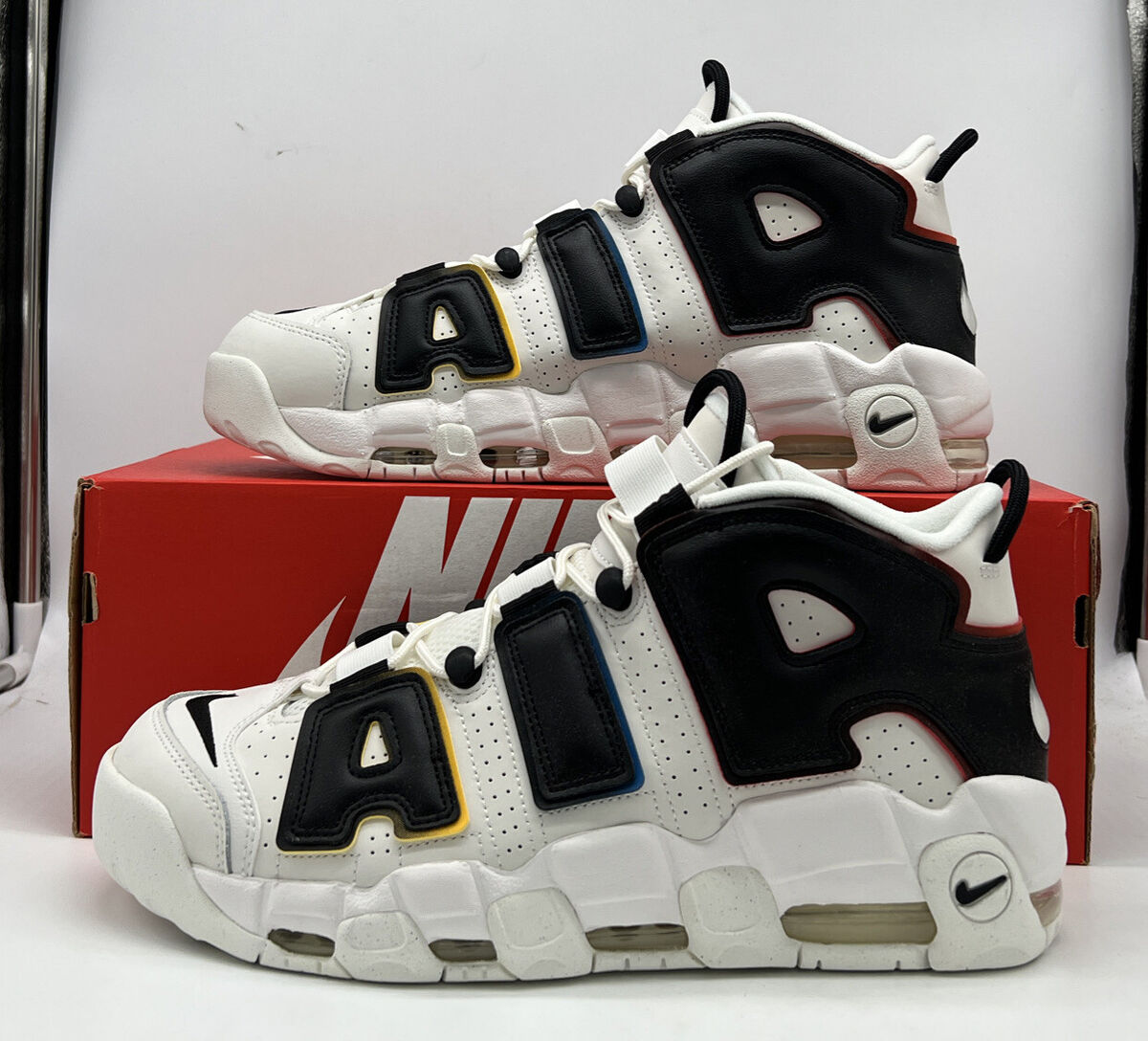 Air Uptempo &#034;Trading Cards&#034; White Black Shoes DM1297-100 Mens Size | eBay