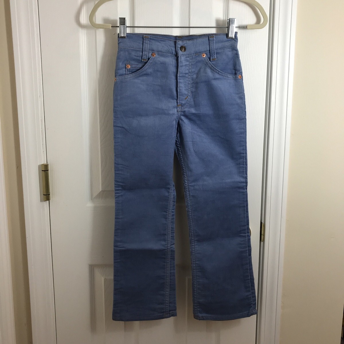 VINTAGE 1973 LEVI'S SADDLEMAN BOOT JEANS - BLUE CORDUROY 316-1512