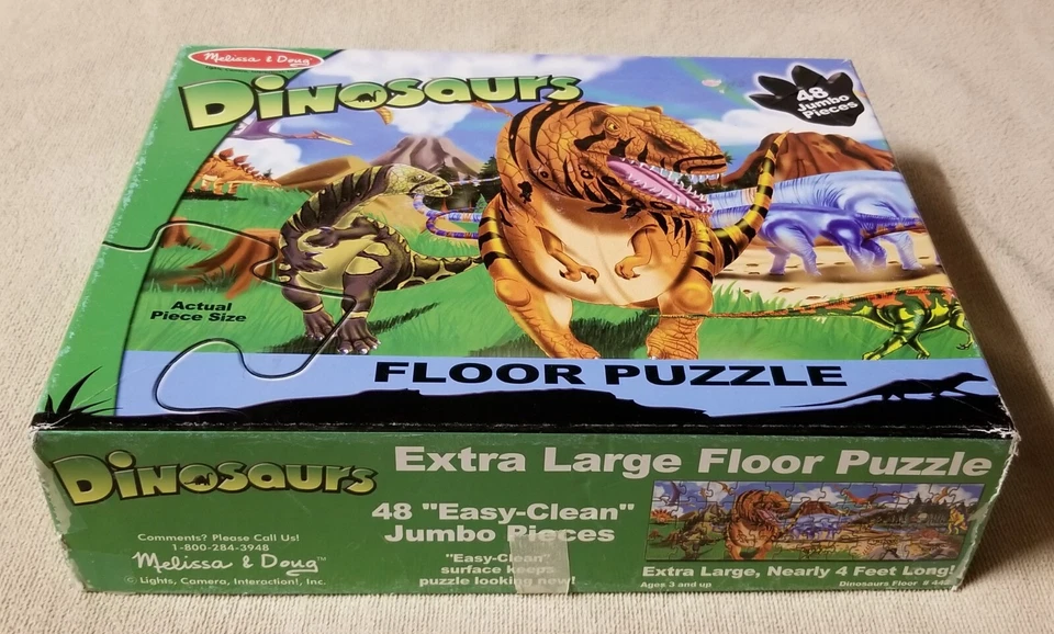 Quebra-cabeça de chão Dinosaurs Melissa and Doug 48 peças 442 completo na caixa - Imagem 2 de 3