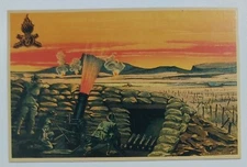 58540 Illustrated Postcard - Trench Soldiers - REPRODUCTION