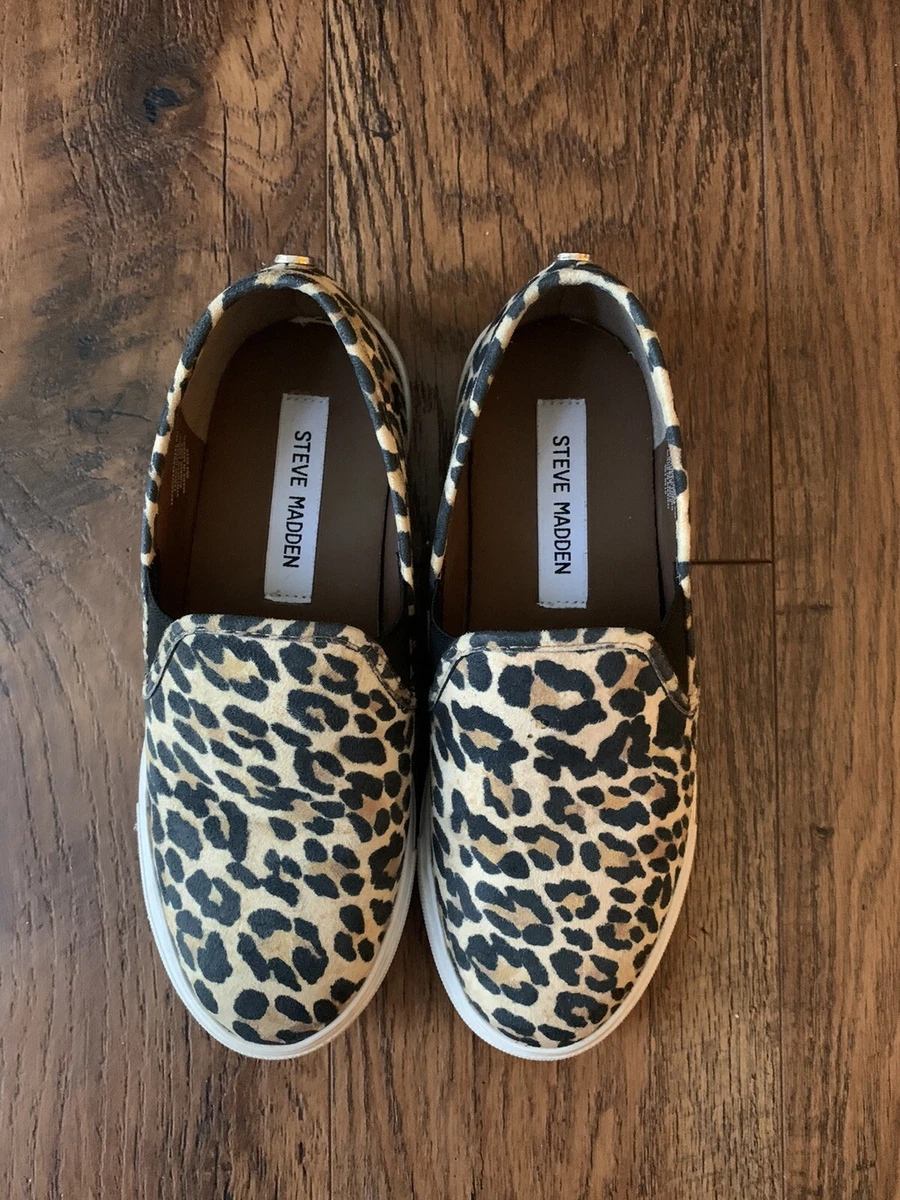 Steve Madden Leopard Print Slip On Ladies Shoes Size 6 eBay