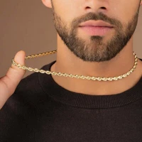 Real 14k Gold Plated Over Solid 925 Sterling Silver Rope Chain 5.00mm
