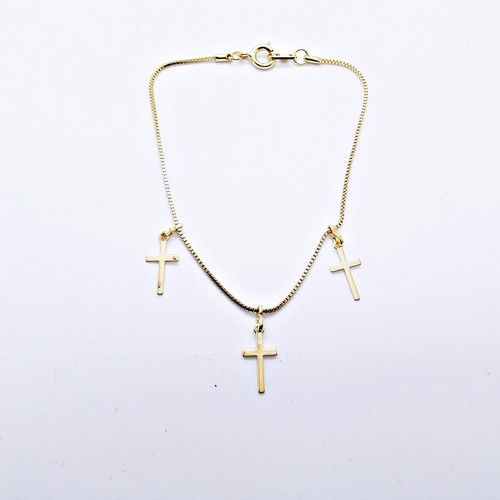 Gold Farbe Armband Retro Twist Kreuz Kette Armband Qualität Schmuck - Picture 2 of 3