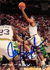 Jay Humphries autographed Basketball Card Utah Jazz 1994 Topps Stadium Club #226