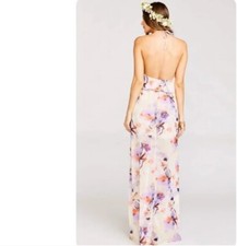 Show Me Your MuMu New With Tags Womens Medium Maxi Halter Floral Dress Polyester
