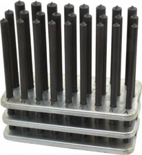 26 Piece Transfer Punch Set, Letter Sizes, 4-7/8" Length, Black Oxide Finish