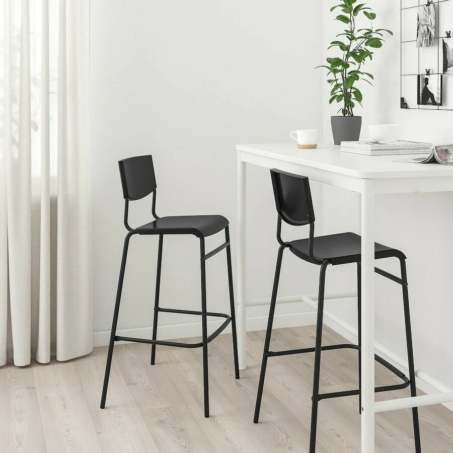 Ikea STIG High Bar Stool With Backrest Stackable 74cm eBay
