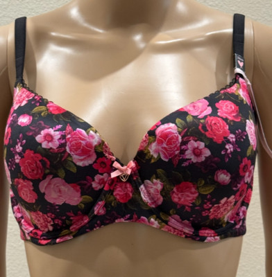 Victoria's Secret Body By Victoria Lined Perfect  Coverage Bra Floral 32D