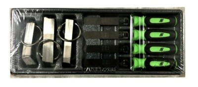 #ad #ad *NEW* SNAP ON Feeler Gauge SET 82 pcs Straight Step amp; 45° *GREEN HANDLE* FB336 $146.95