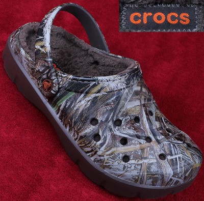 camo lined crocs