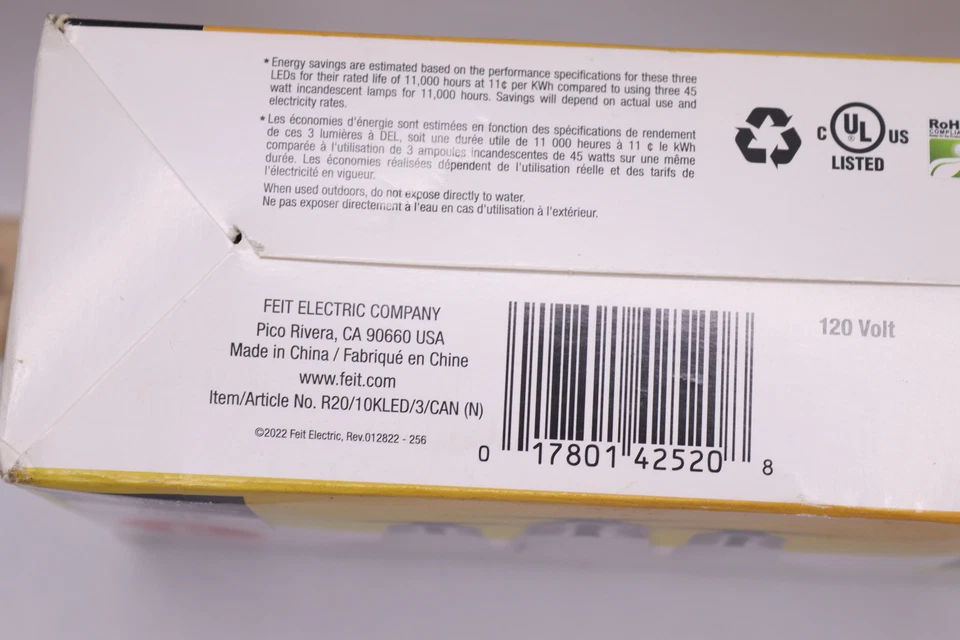 (3-Pk) Feit Electric Non-Dimmable LED Bulb R20/10KLED/3/CAN - Image 3 of 3