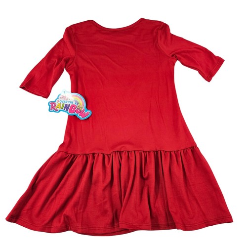 Nickelodeon JoJo Siwa Girls Dreaming of Unicorns Red Jersey Knit Dress NWT - Picture 8 of 22