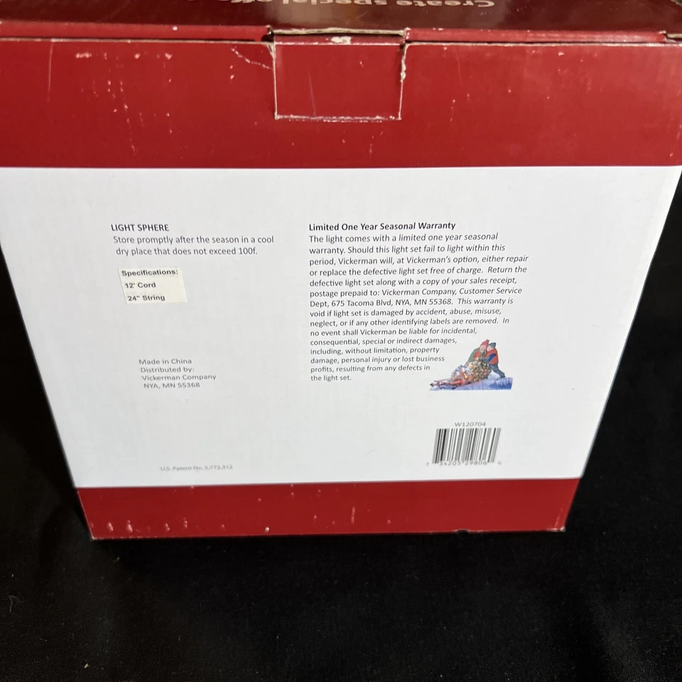 De colección Nuevo STARLIGHT SPHERE 100 Luces Verdes Colgante 7.5" Bola Iluminación Nuevo en Caja Foto 4 de 4