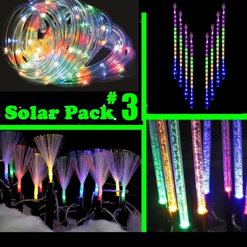 Meteor Solar Path Light SOLAR LED Pack #3 MultiColour Ropelight Meteor Tube Path Outdoor ...