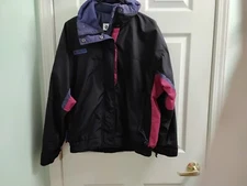 Vintage Columbia Bugaboo Ski Jacket Black Purple Women Medium