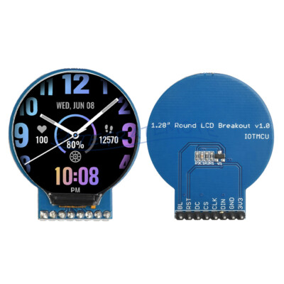 1.28 Inch TFT LCD Display Module Round RGB 240*240 ESP8266 LCD Development Board