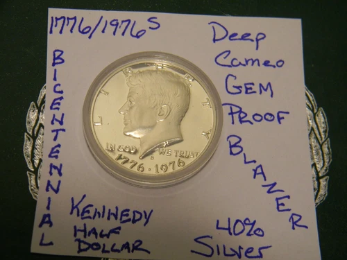 1776/1976 S Bicentennial Kennedy 40% Silver {DEEP CAMEO} GEM PROOF Half Dollar