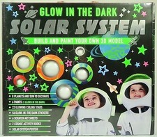 Glow In The Dark Solar System Build & Paint 3D Model Kit, Kids Science Planets