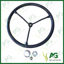 Steering Wheel suits MF T20 Bent Spoke Old Type c/w Chrome Nut Washer & Cover