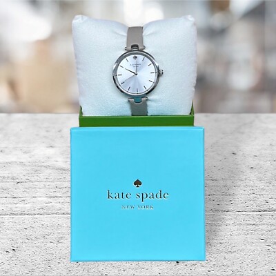 New Kate Spade ''Watch Live Colorfully'' New York #0813 Silver Face w/Gray Band