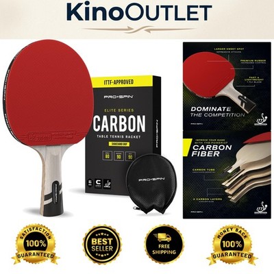 Enhanced Control Carbon Ping Pong Paddle with Pro Rubber - Perfect for Adults