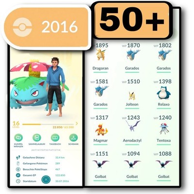 Pokemon Acc Go   2016 Legacy   50x 2016   Guaranteed Lucky Trades