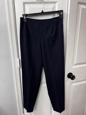 Talbots Petites.. NavyBlue Stretch Dress Pants Trousers Size 10 With Side Zipper