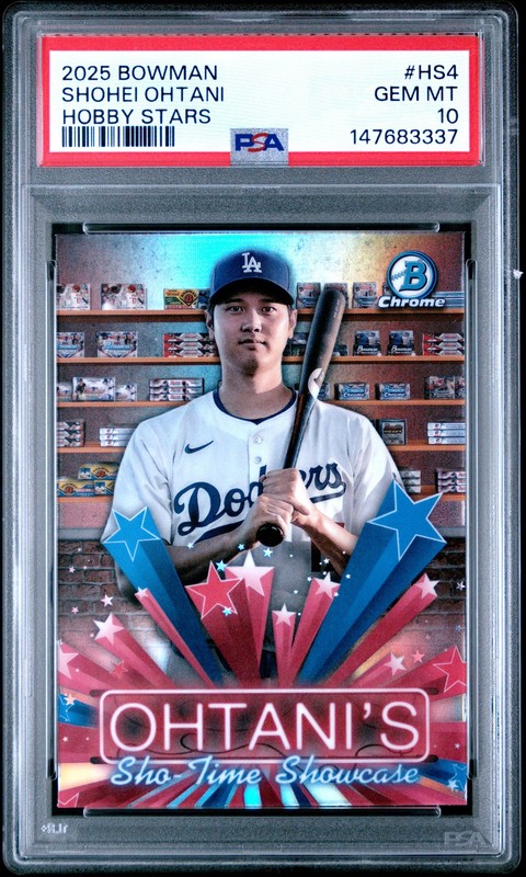 147683337 Shohei Ohtani 2025 Bowman #HS-4 Hobby Stars Chrome PSA 10