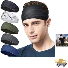 Unisex 5-Pack Sports Headbands - Comfortable & Moisture-Wicking for Active Life