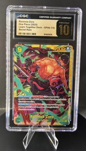 One Piece Wings of the Captain OP06-118 Roronoa Zoro Secret Rare CGC 10 PRISTINE