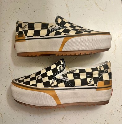 Vans Classic Slip-On Stacked Checkerboard Platform Sneakers