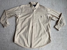 VTG Ralph Lauren Blake Button Down Oxford Shirt L Tan Pocket Long Sleeve