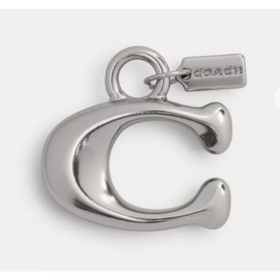 Coach Signature C Shoe Charm Womens OS Silver New Logo Tag CCQ38