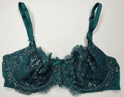 Victoria s Secret 34D Dream Angels Lace Bra Push Up Without Padding Green