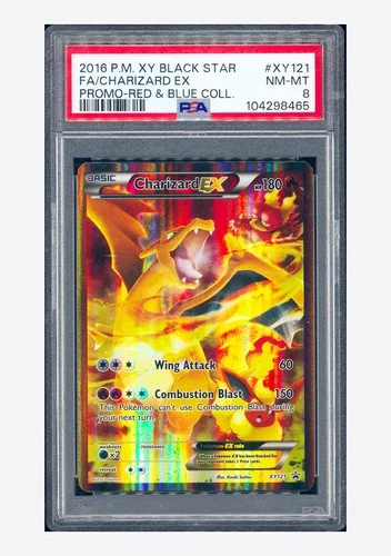 Pokemon PSA 8 Charizard EX Promo 2016 XY121 Red & Blue Coll. English
