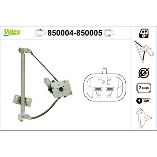 Lève-vitre Valeo 850004 avant gauche mécanisme électrique auto