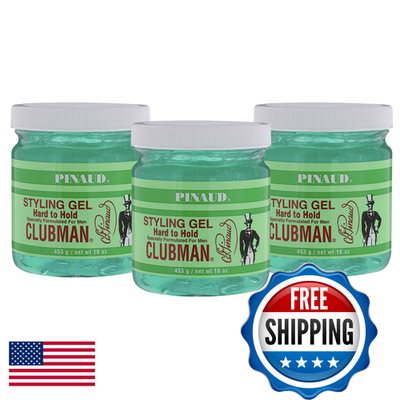 #ad Clubman Pinaud Hard To Hold Styling Gel For Men Extra Control 16 Fl Oz 3 Pack $32.87
