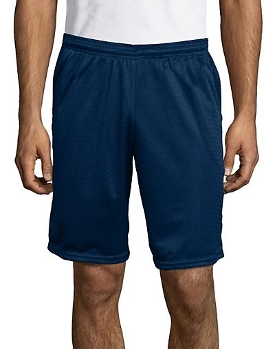 Hanes Sport Hombres Pantalones Cortos de Malla con Bolsillos Gimnasio Entrenamiento 9" Entrepierna Talla S-2XL 4 Colores