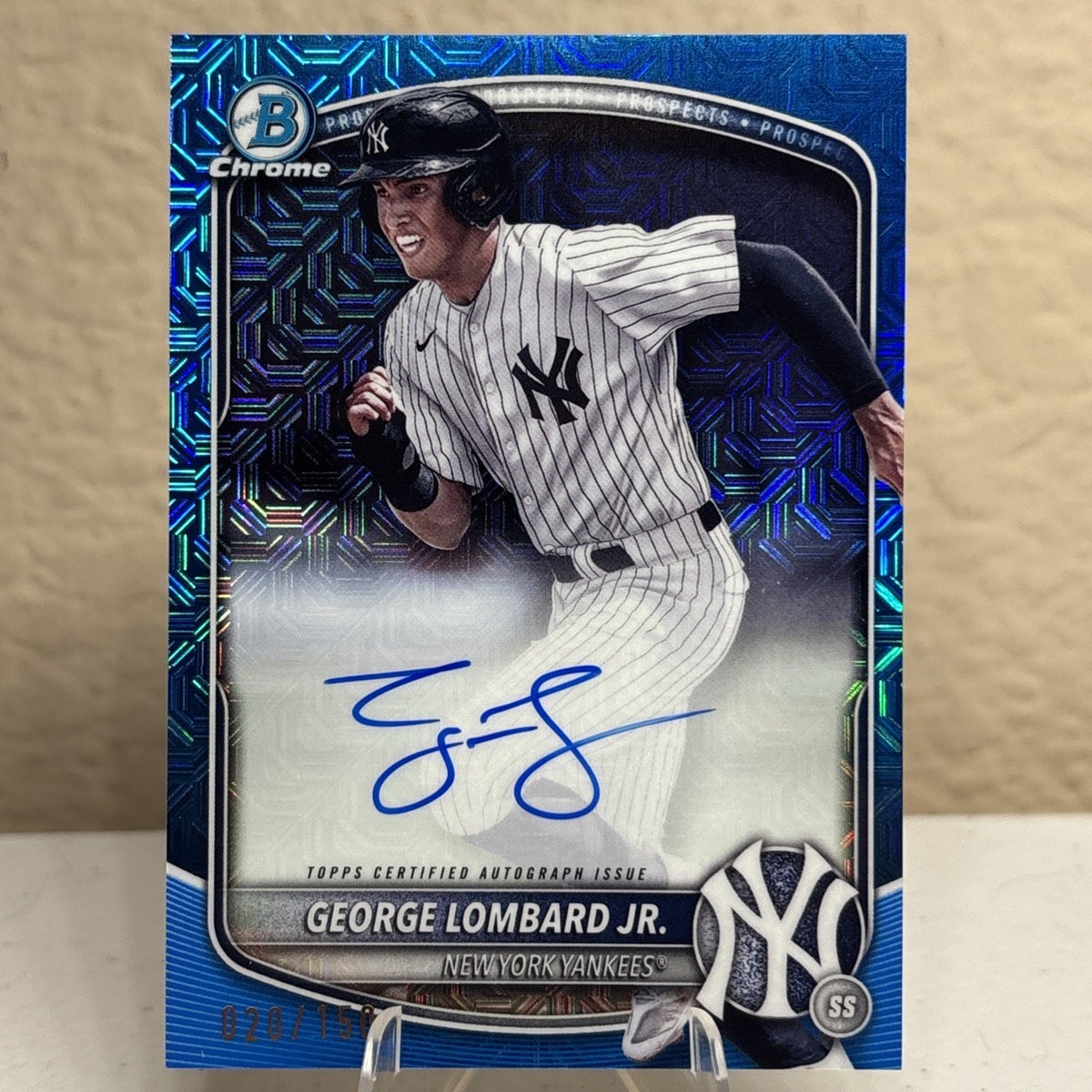 2025 Bowman Chrome Mega #BMA-GL George Lombard Jr. Blue Mojo
