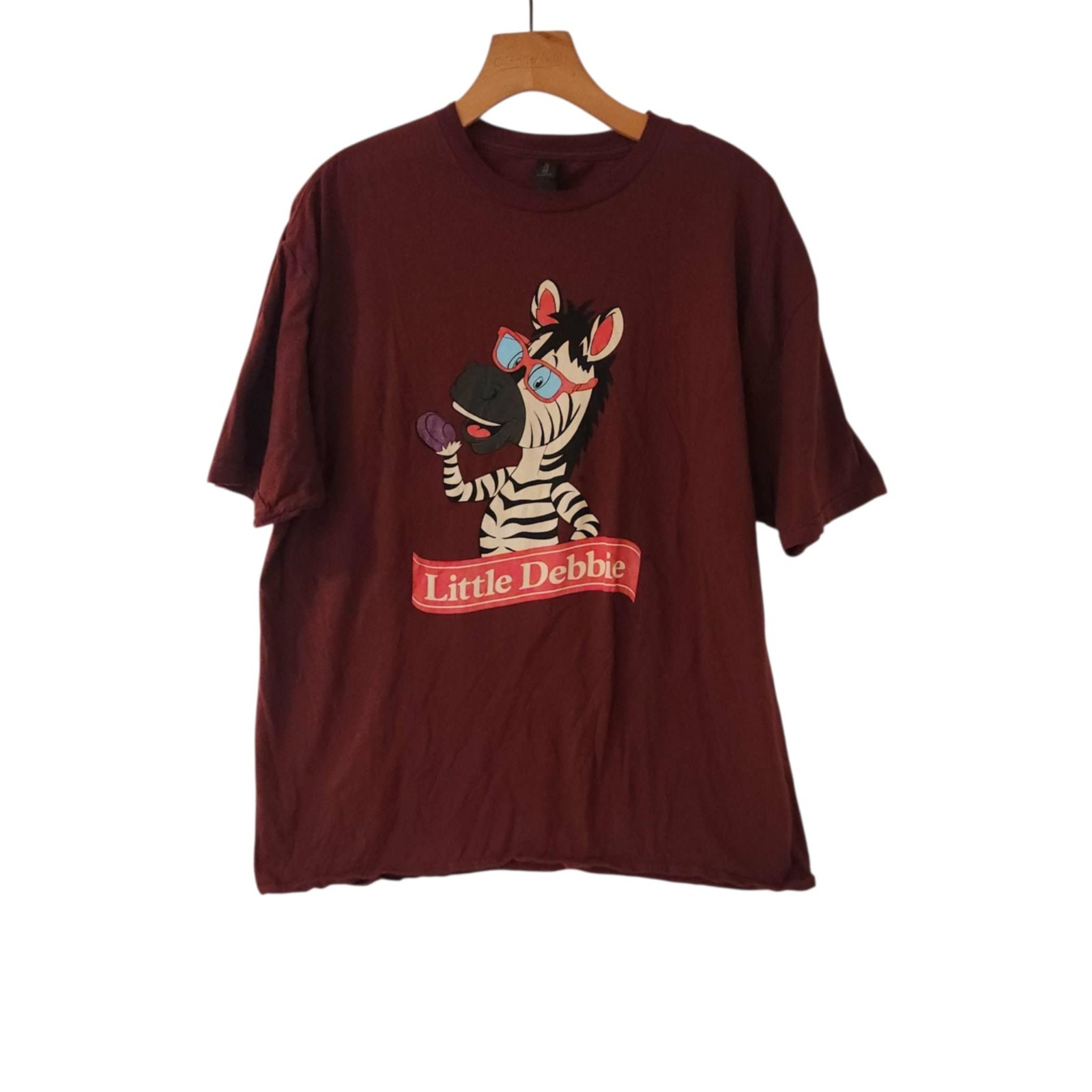 Little Debbie T-Shirt Little Debbie Zain The Zebra T-Shirt Burgundy Gildan XL 