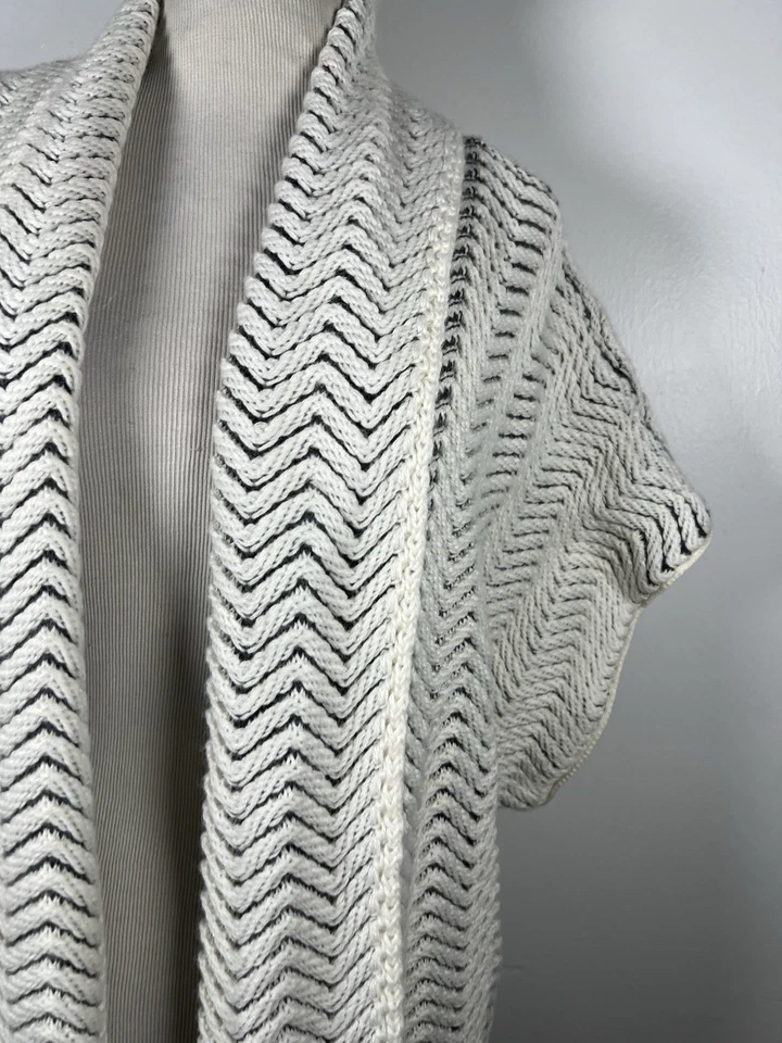 Nuevo Coldwater Creek 2X Cárdigan Suéter Frente Abierto Gris Crema Largo Para Mujer Nuevo con Etiquetas Y2 Foto 3 de 4