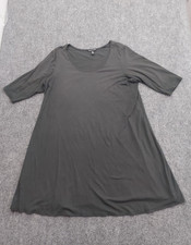 Eileen Fisher Dress Womens Large Dark Gray Pullover Shirt Scoop Neck A Line