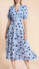 Women Kate Spade V-neck Floral Short Sleeve A-line Midi Dress
