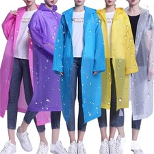 Waterproof Unisex Adult Raincoat Rainwear Hooded Jacket Rain Coat Poncho Camping