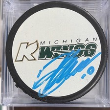 Brenden Morrow Signed Kalamazoo Wings Hockey Puck