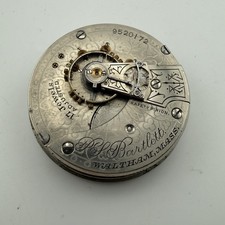 Waltham Watch Co. 17 Jewel Pocket Watch Movement P.S Bartlett Model 1883 18s