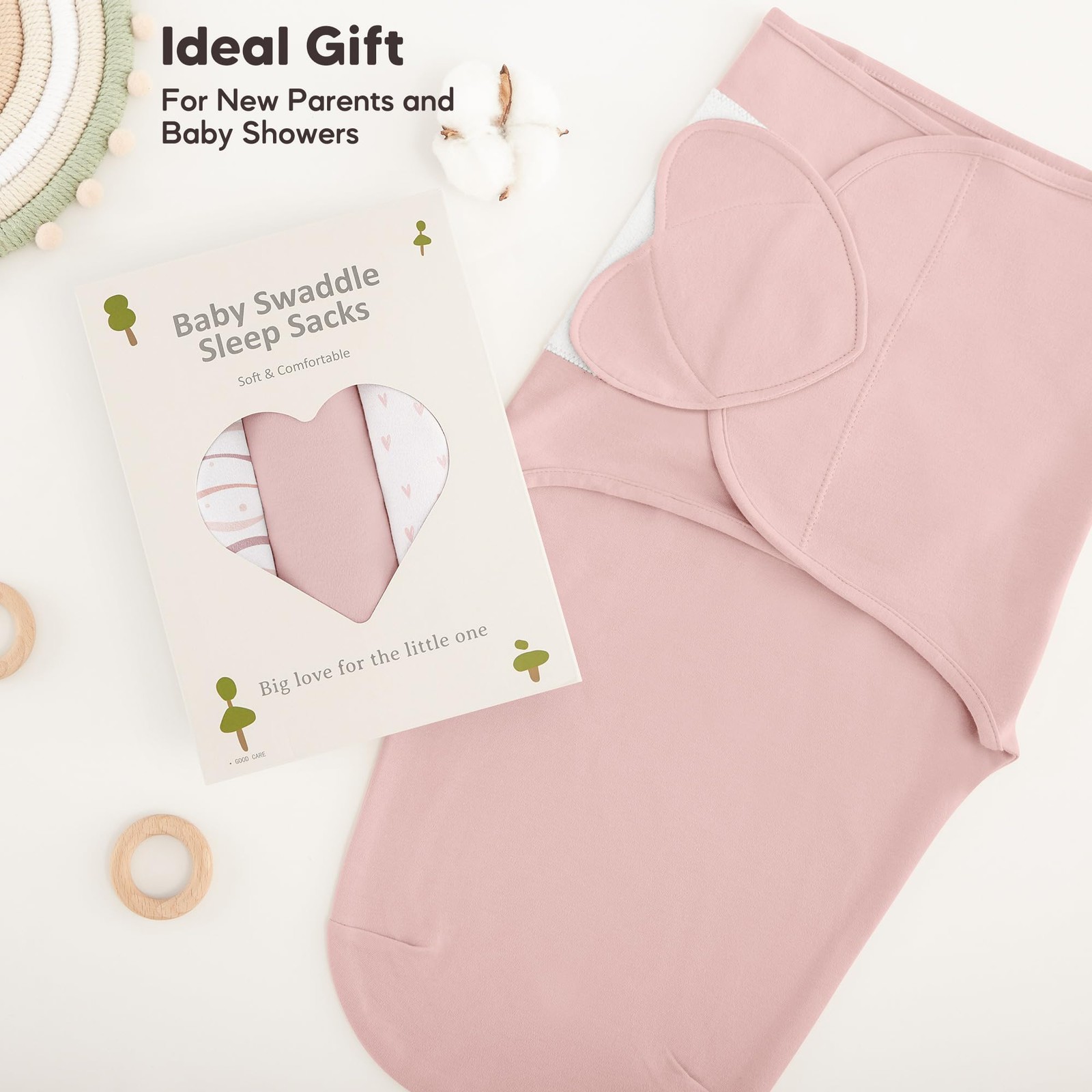 Swaddle Sleep Sacks 3 Pack 100% Muslin Cotton Swaddle Blanket Small Baby Wrap...