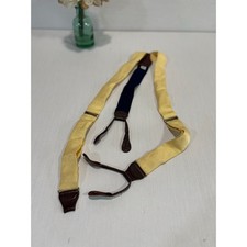 Soft yellow 100 silk suspenders light paisley pattern