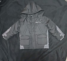 Nautica Toddler Boys Grey Parka Black Outerwear Coat Size 4T Sport Hood